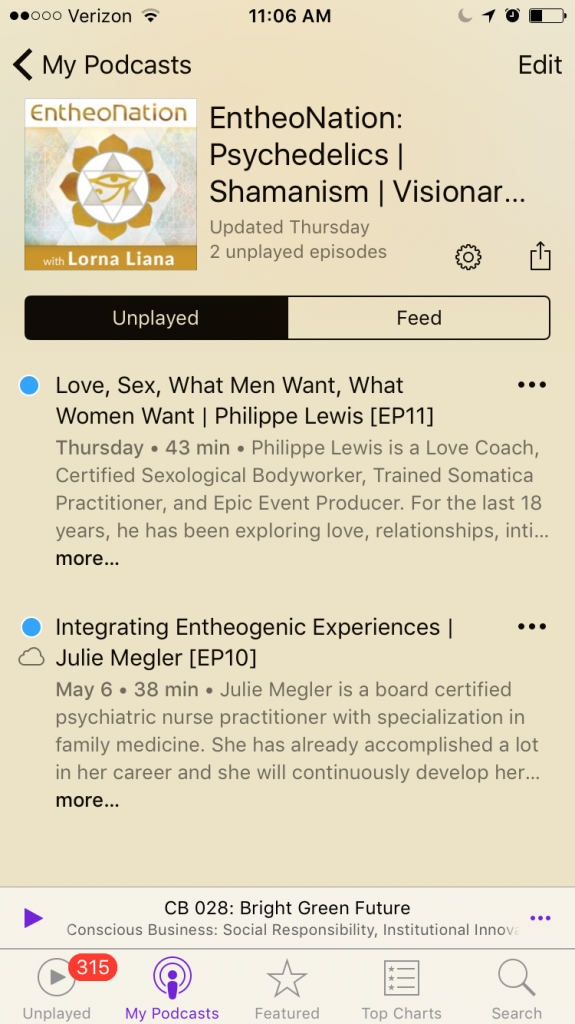 EntheoNation podcast on iPhone 