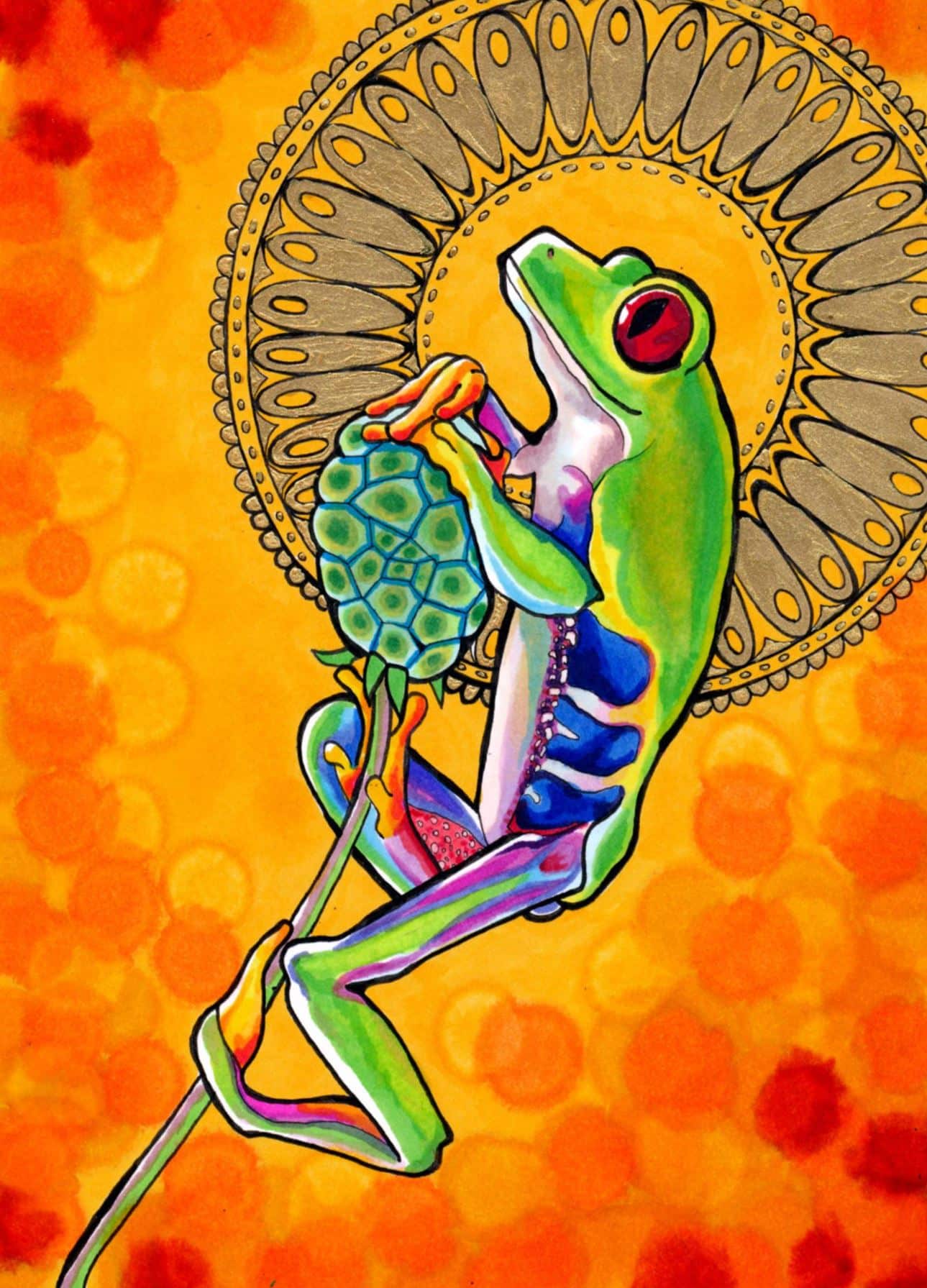 Psychedelic tree frog