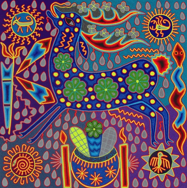 Huichol Ceremony Sacred Deer Spirit Art by Andrew Osta