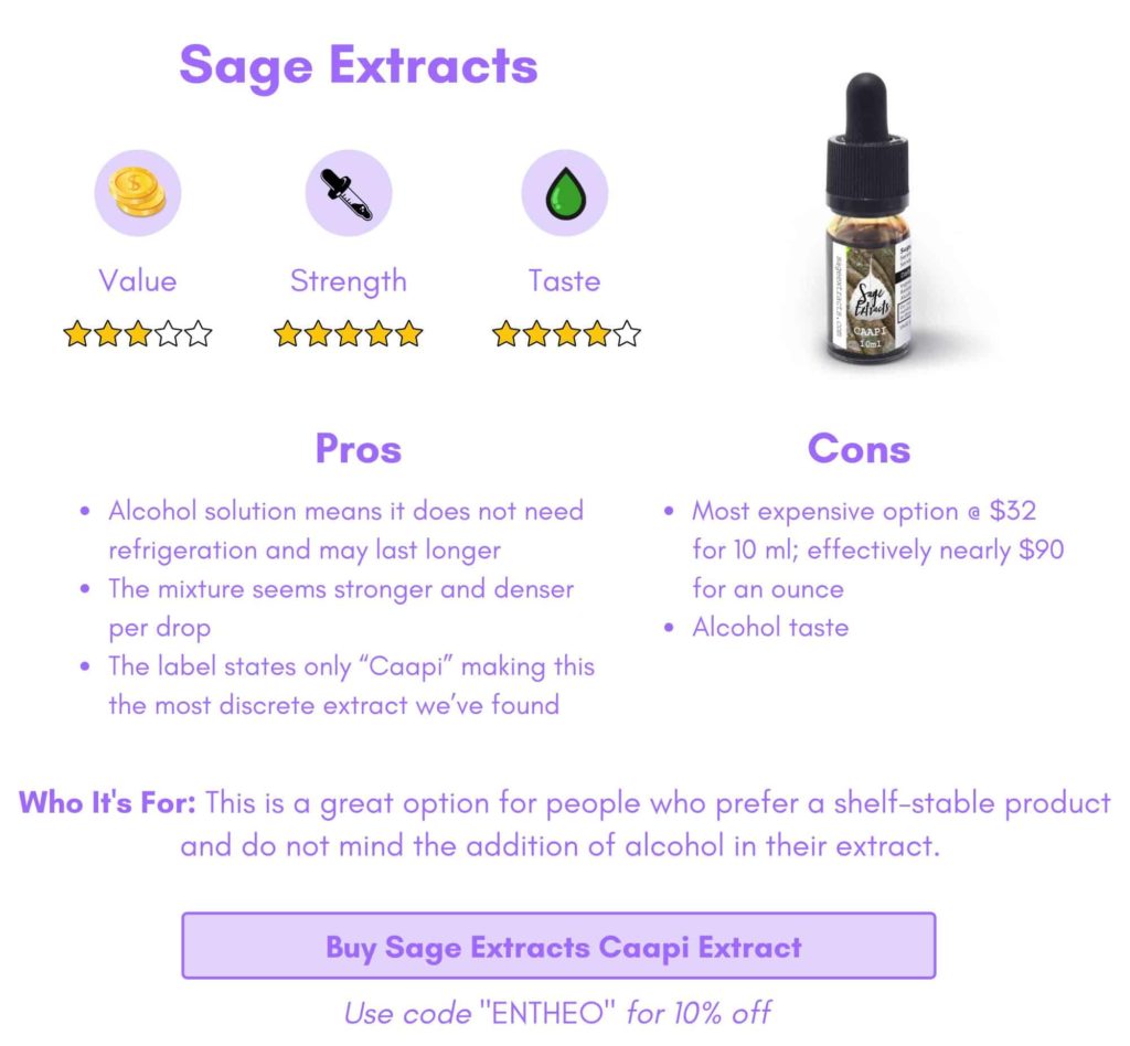 Review of Sage Extracts ayahuasca vine extract